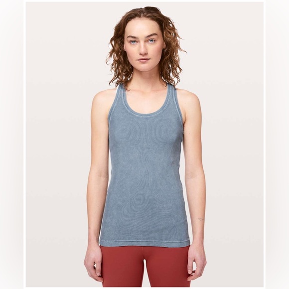 Lululemon Cool Racerback Tank Rib in Washed Moon Blue Size 6 - Picture 1 of 6